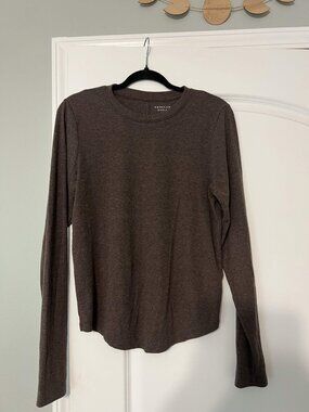 NWOT American Eagle Cozy Long Sleeve Brown Top - Size Large